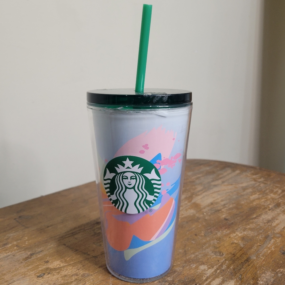 2021 Starbucks 16 oz Cold Beverage Cup with Straw